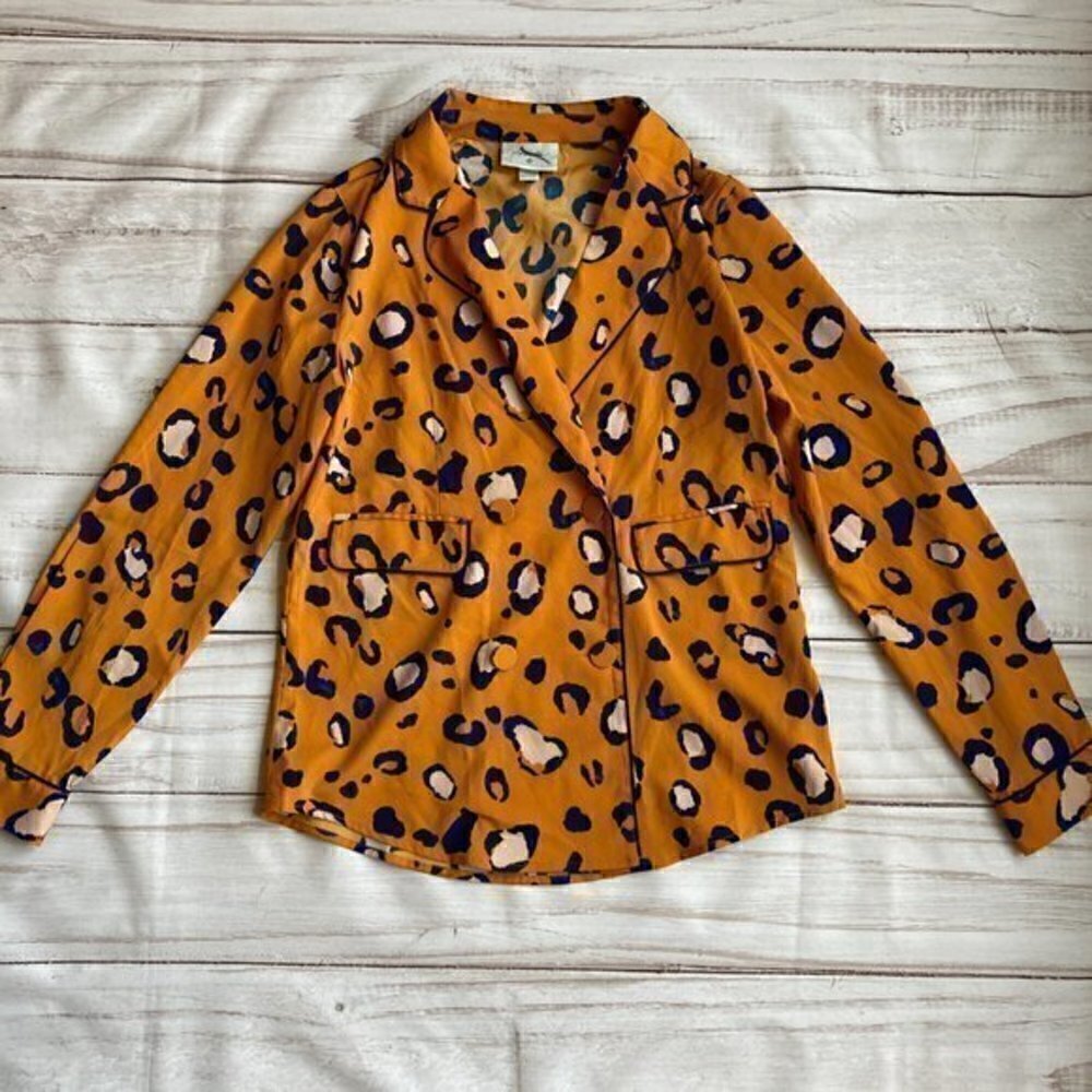 3.1 Phillip Lim x Target Orange Leopard Print Blazer Jacket Size XS - Picture 2 of 8